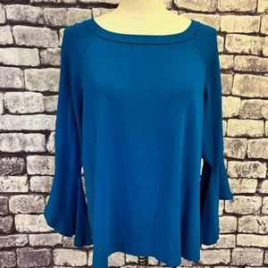 INC 3/4 Sleeve Turquoise Blouse Size 3X